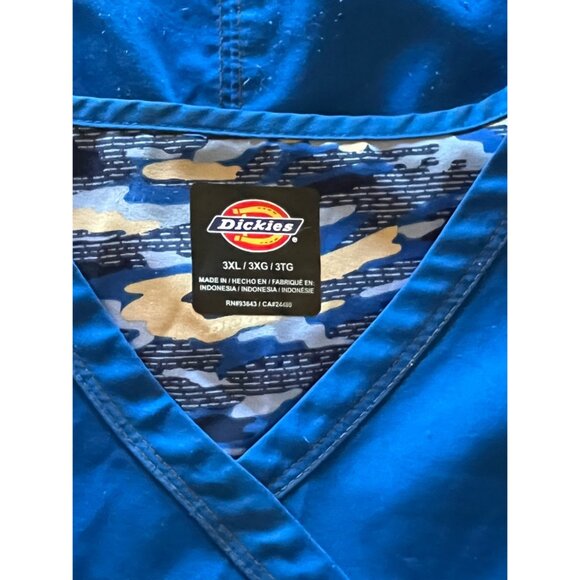 2 Dickies Blue Unisex Scrub Top 3XL With Pockets & V-Neck Medical Comfortable - Picture 8 of 16